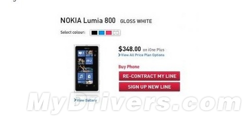 唯美白色Lumia 800终开售
