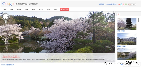 足不出户 Google街景带你赏日本樱花季