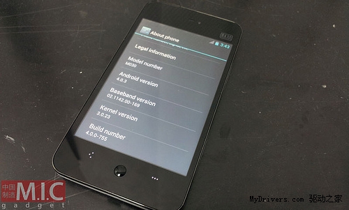 MX运行原生Android 4.0.3系统真机照曝光