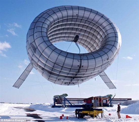美研制空中风力发电机：充满氦气漂浮高空