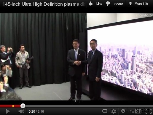 松下NHK宣布145英寸超级HDTV