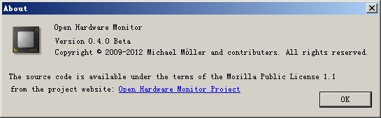开源硬件监控软件：Open Hardware Monitor