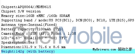 LG暴强四核机曝光：2.5GHz高通S4+2GB内存