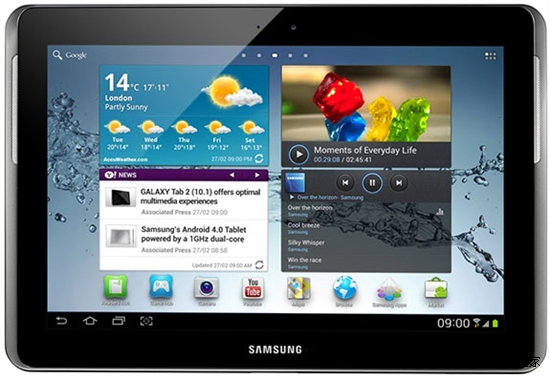 三星10寸ICS平板Galaxy Tab 2今上市