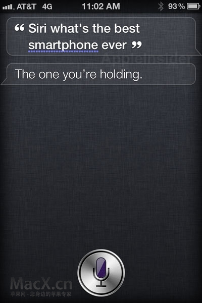 Siri：iPhone 4S是最佳智能手机