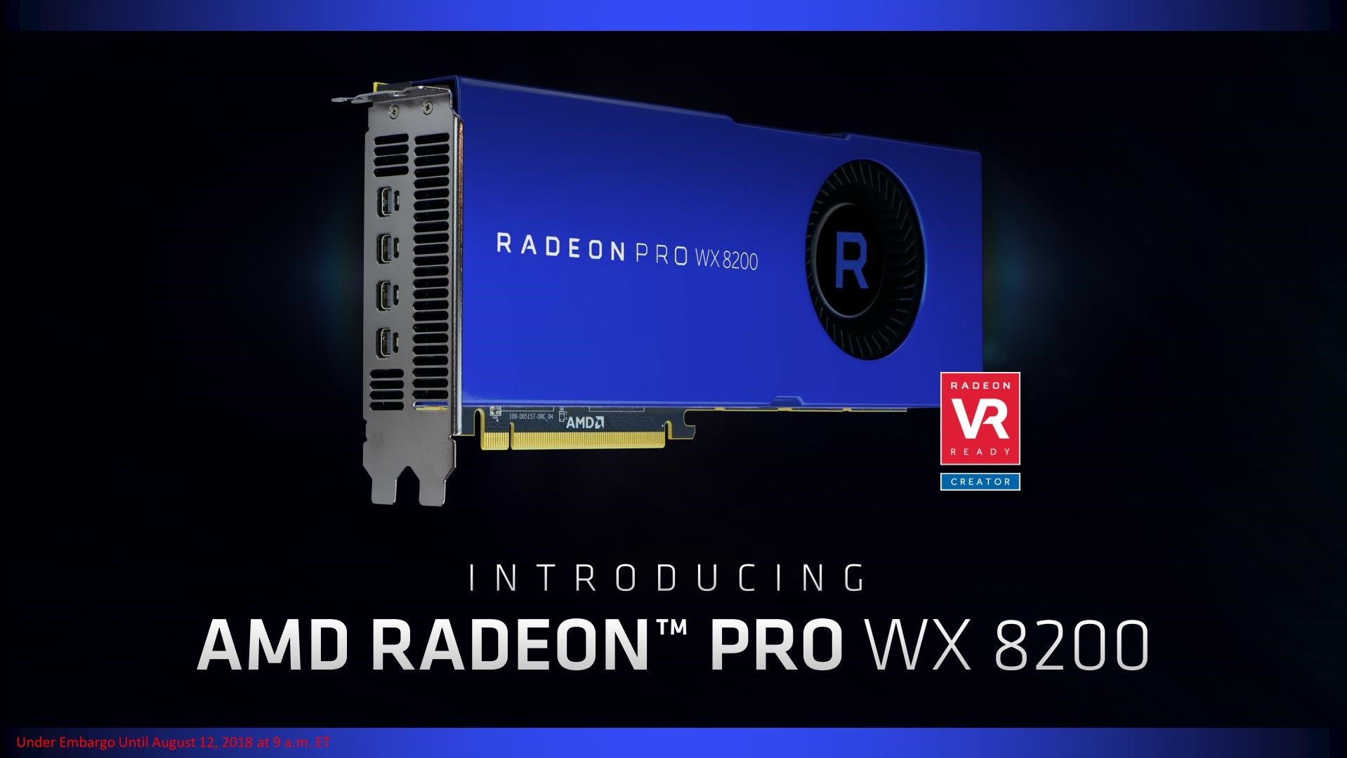 amd发布radeon pro wx 8200专业显卡:多线程性能超对手13倍