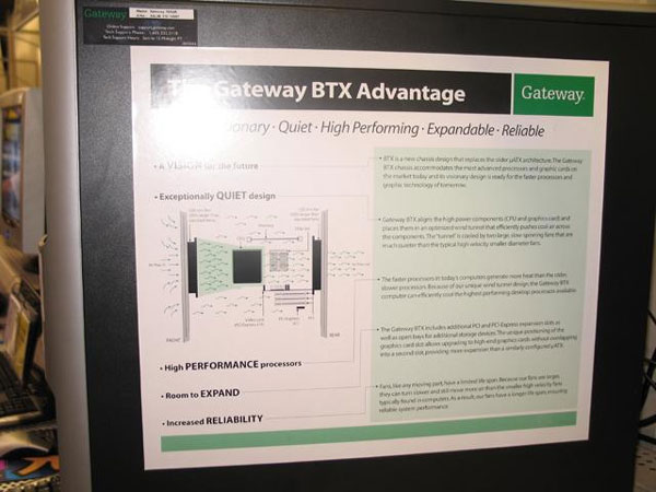 Gateway品牌机BTX架构抢先看