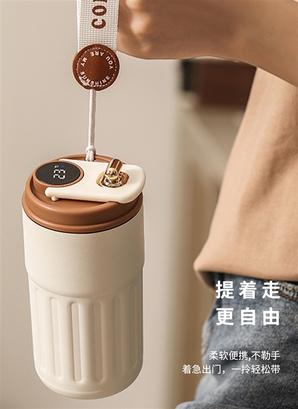 316L无缝内胆 智能测温:shoke保温杯24.9元大促