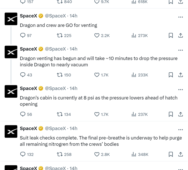 SpaceX再创历史 人类首次商业太空行走成功