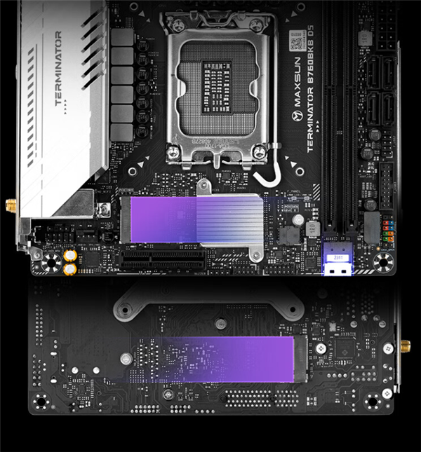 铭瑄B760迷你主板别出心裁:显卡插在背面!