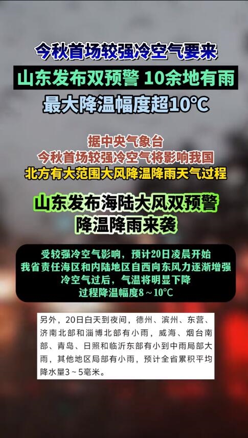 今秋首场较强冷空气来了：北方局地暴降12℃