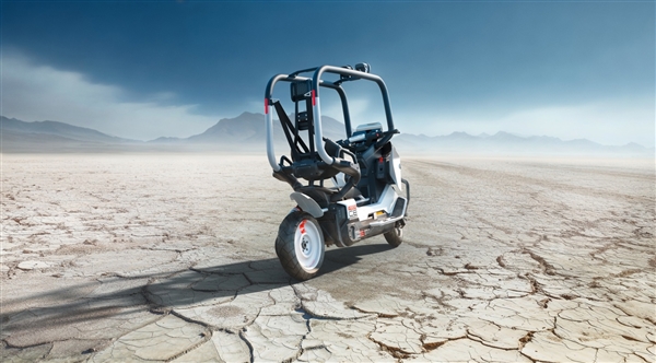 宝马发布全新纯电概念摩托:自带防护笼 骑行无需戴头盔