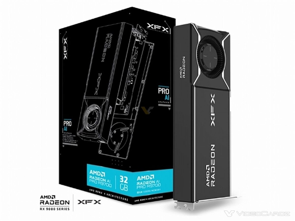 10999元！AMD最强专业显卡Radeon AI PRO R9700上市：第一次16针供电