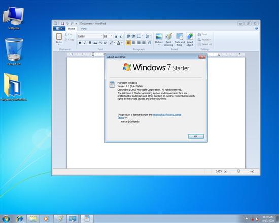 Windows 7 Starter完整安装及桌面截图