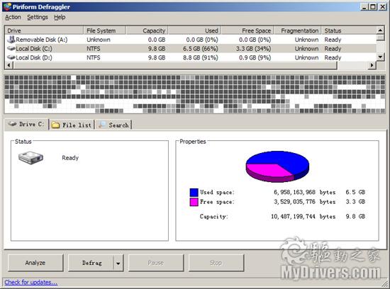 下载：磁盘碎片整理Defraggler 1.13.155