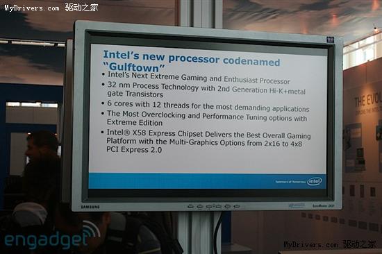 Intel展示六核心Gulftown等新处理器