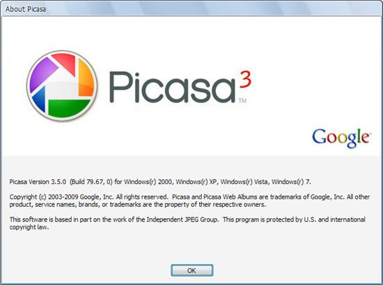 下载：Google Picasa 3.5 Build 79.67英文版