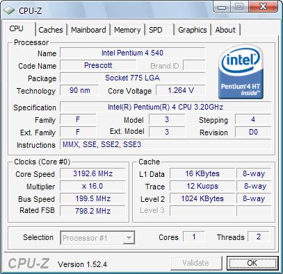 下载：小幅升级CPU-Z 1.52.4绿色测试版