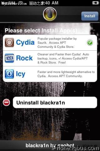 iPhone/iPod touch越狱软件黑雨blackra1n RC1使用教程