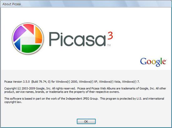 谷歌Picasa 3.5 Build 79.74小幅更新
