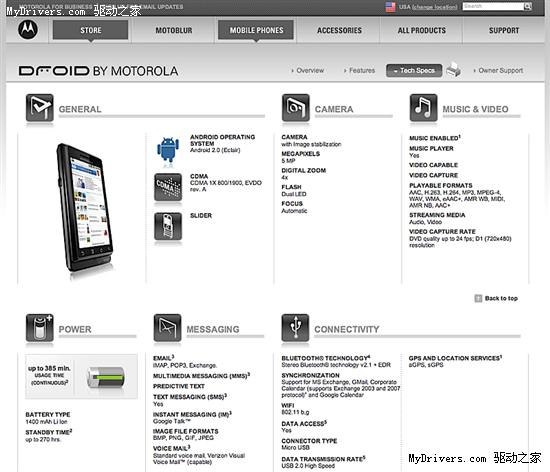 摩托罗拉Android 2.0旗舰机Droid提前泄露