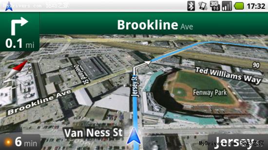 Google宣布Android 2.0免费GPS导航软件
