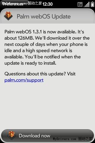 Palm正式发布webOS 1.3.1