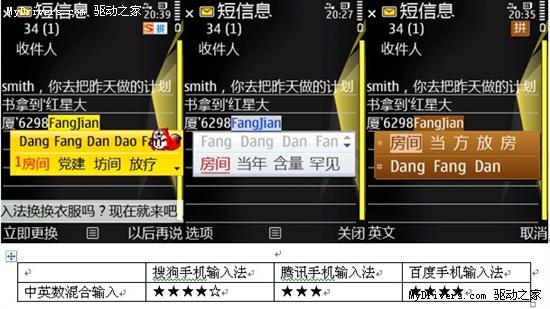 搜狗、腾讯、百度齐上阵 S60操作系统主流手机输入法全拼横测