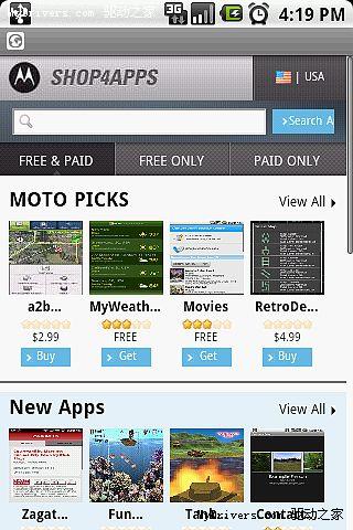摩托罗拉Android手机应用商店Shop4apps曝光