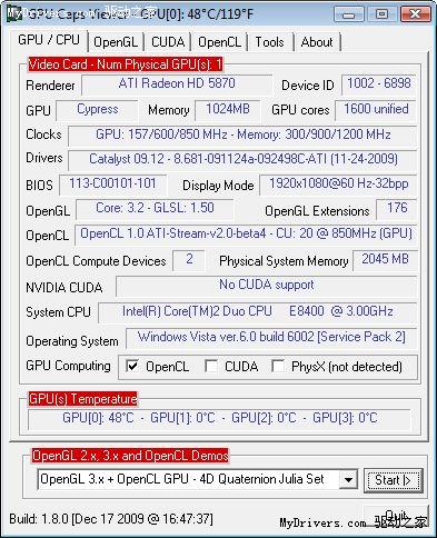 支持OpenCL 显卡识别工具GPU Caps升级1.8