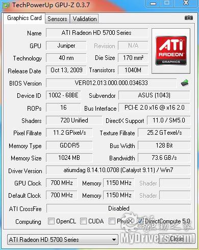 DX11普及先锋 华硕HD5750显卡评测