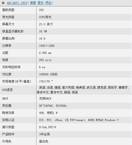 全国首发 AOC广视角23吋宽屏卖场实拍