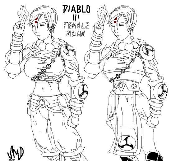 《Diablo III》女武僧艺术概念图曝光