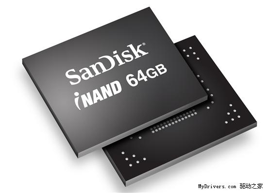 闪迪公司推出64GB  iNAND嵌入式闪存驱动器