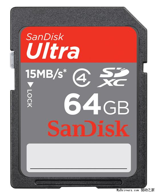 闪迪推出有史以来最大容量的SD卡 64GB的SANDISK ULTRA SDXC