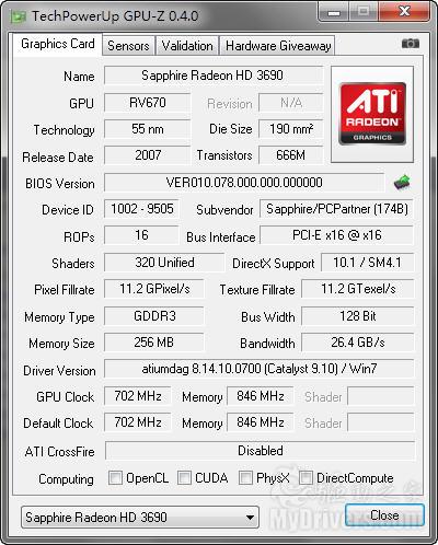 GPU-Z 0.4.0发布 支持GTX 480/470