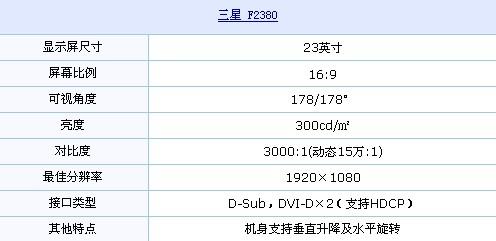 广视角+1080p 三星23可旋转液晶1940元