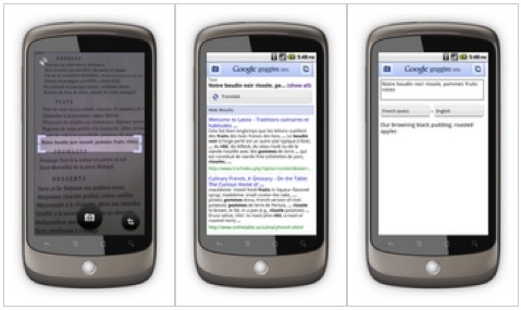 Google Goggles手机拍照搜索升级 支持文本扫描翻译