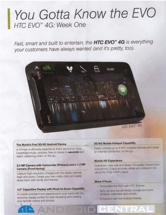 HTC EVO 4G上市日期售价曝光 已过FCC认证