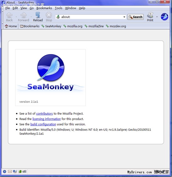 除了火狐还有海猴 SeaMonkey 2.1 Alpha 1版本提供HTML5支持