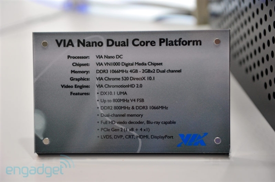 VIA首次公开展示双核心Nano 或年底发布