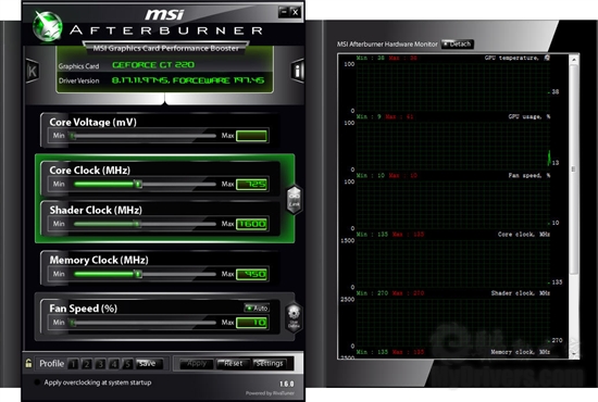 微星显卡超频工具Afterburner 1.6.0发布 支持GTX 400