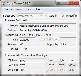 下载：CPU温度计Core Temp 0.99.7.3新版