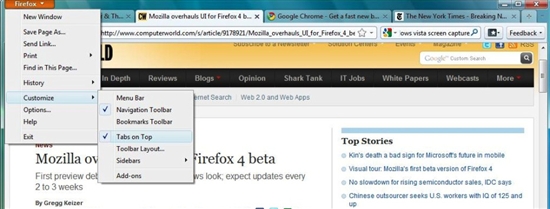 Firefox 4最新界面与Chrome有几分相似？