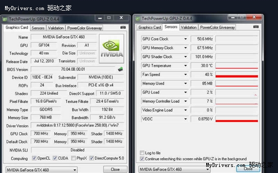 待机温度仅30度 网友古董电源上GTX460
