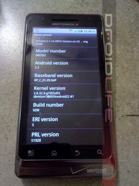 Droid 2将搭载Android 2.2系统提前上市