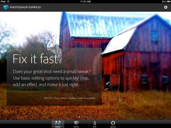 Adobe为iPad、Android平台发布免费Photoshop