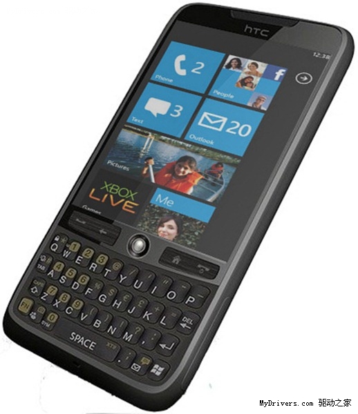 直板触屏全键盘WP7 HTC 7 Trophy再现身