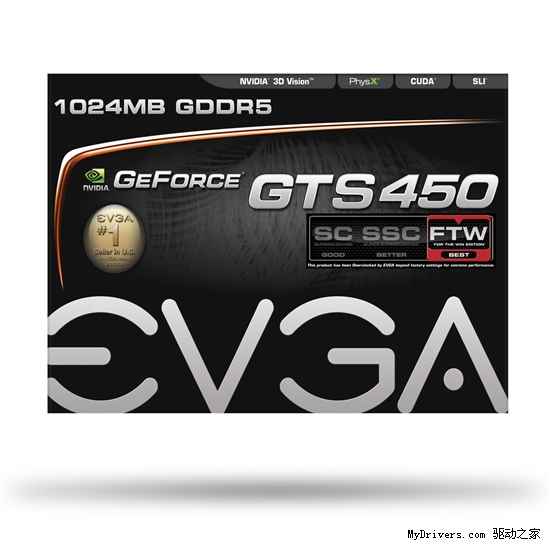 核心920MHz：EVGA发布最高频GeForce GTS 450