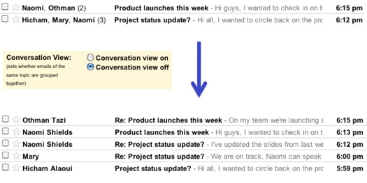 Gmail已允许用户关闭会话视图
